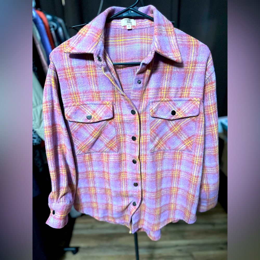 Dizzy Lizzy Flannel Snap Button-Up Shirt